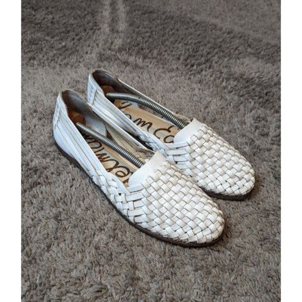 Sam Edelman White Woven Flats